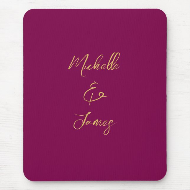 Wine & Gold Farben Beruflich Trendy Moderne Mousepad (Vorne)