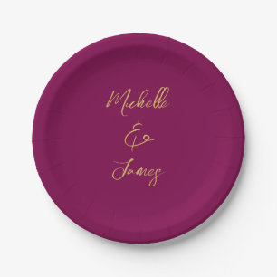 Wine & Gold Farben Beruflich Trendy Moderne Pappteller