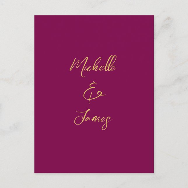 Wine & Gold Farben Beruflich Trendy Moderne Postkarte (Vorderseite)