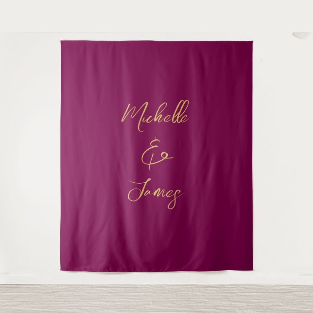 Wine & Gold Farben Beruflich Trendy Moderne Wandteppich (Vorderseite)