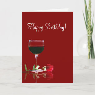 Wine Happy Birthday Friend Card Karte