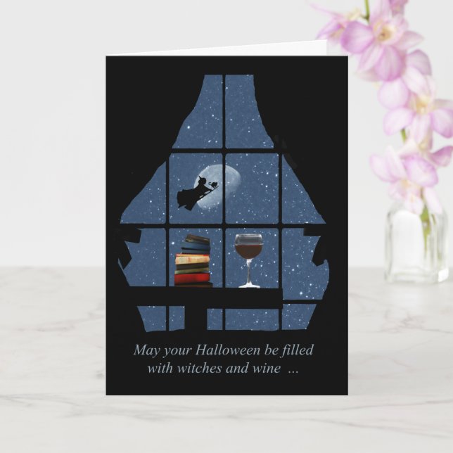 Wine Happy Halloween Wicked Hexe Karte (Orchidee)
