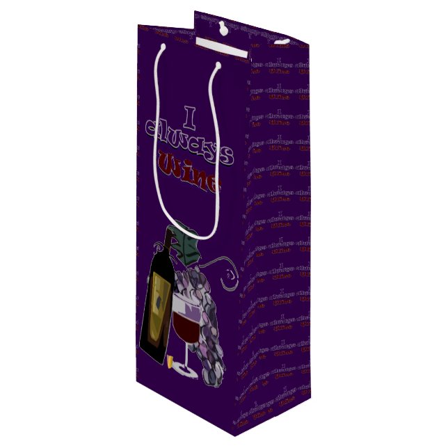 Wine Humorous Graphics Geschenktüte Für Weinflaschen (Vorderseite Schrägansicht)