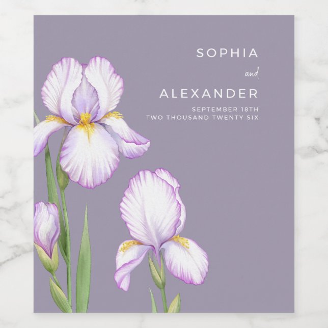  Wine Label  for a Modern Wedding.  Weinetikett (Einzelnes Label)