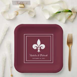 Wine Lilie Wedding Paper Tellers Pappteller