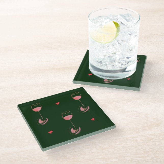 Wine lover coasters glasuntersetzer (Schrägansicht)