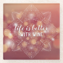 Wine Lover Pink Bokeh Mandala Kunst, Dichtung und 
