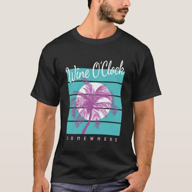 Wine Oclock Irgendwo Funny Sprichwort trinken Vaca T-Shirt (Vorderseite)