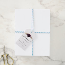 Wine Plum Mauve Fall Floral Wedding Danke Tag Geschenkanhänger