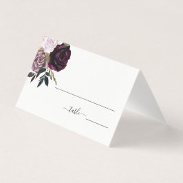 Wine Plum Mauve Floral Wedding Table Platzkarten