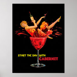 Wine Poster. Start The Day With Chardonnay.logo Poster
