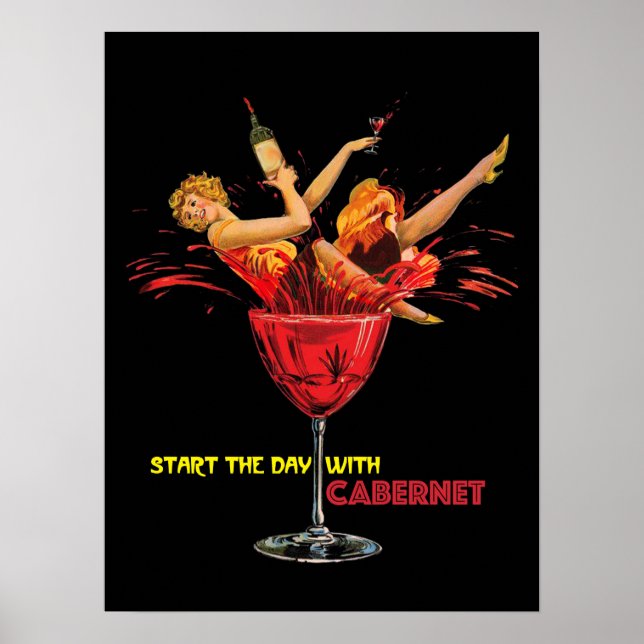Wine Poster. Start The Day With Chardonnay.logo Poster (Vorne)