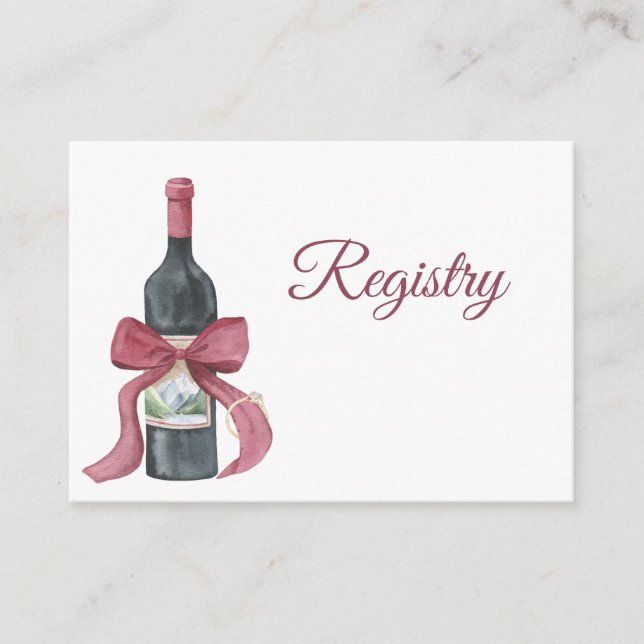 Wine QR Code Bridal Shower Registry  Begleitkarte (Vorderseite)