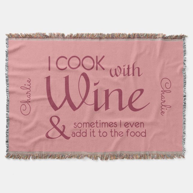 Wine Quote individuelle Name werfen Decke (Vorderseite)