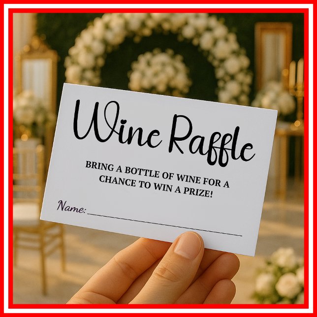 Wine Raffle Wedding Brautparty Begleitkarte (Von Creator hochgeladen)