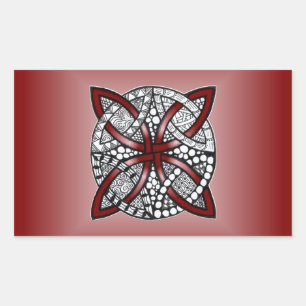 Wine Red Celtic Knot Original Rechteckiger Aufkleber