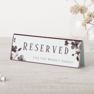 Wine Red Plum Mauve Fall Floral Wedding Tischaufsteller