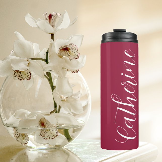 Wine Red Styliding Wedding Bridesmaid Thermosbecher (In Situ)