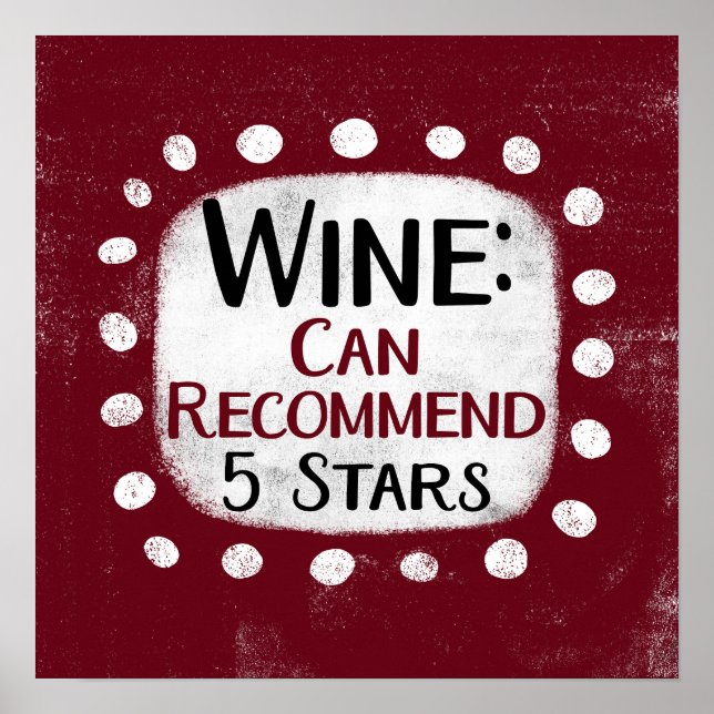 Wine Review 5 Sterne Poster Mauer Art (Vorne)
