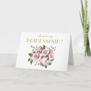 Wine Rose Bouquet werden Sie meine Bridesmaid sein Einladung