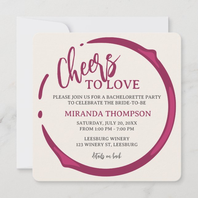 Wine Stain Bachelorette Party Invitation Einladung (Vorderseite)