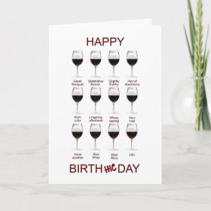 Wine tasting funny birthday card karte