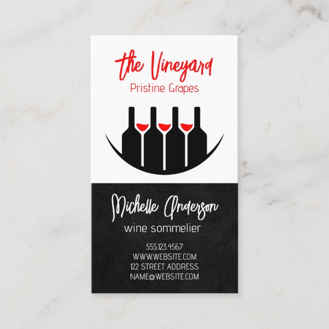 Wine Tastings | Bottles and Glasses  Visitenkarte (Vorderseite)