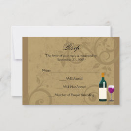 Wine Theme Matching UAWG Reply Cards RSVP Karte