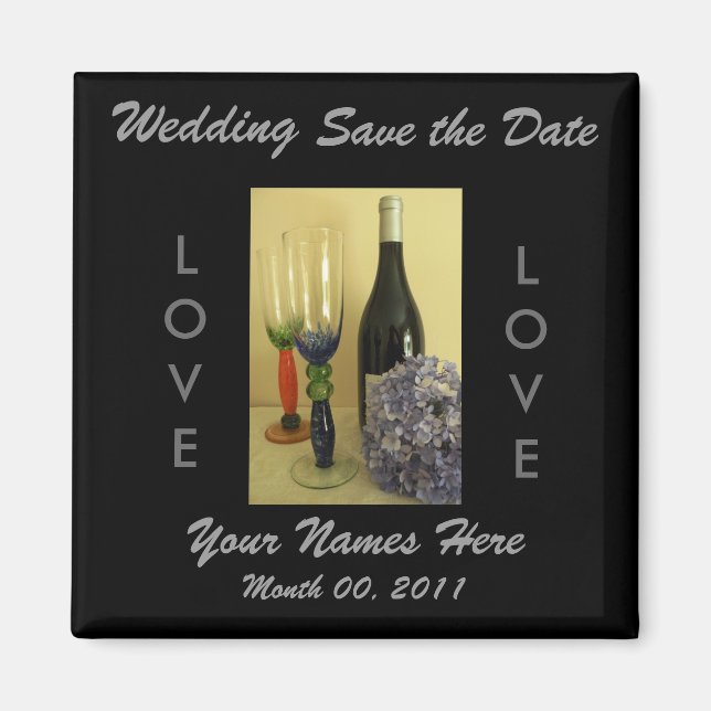 Wine Theme Wedding Magnet (Vorne)