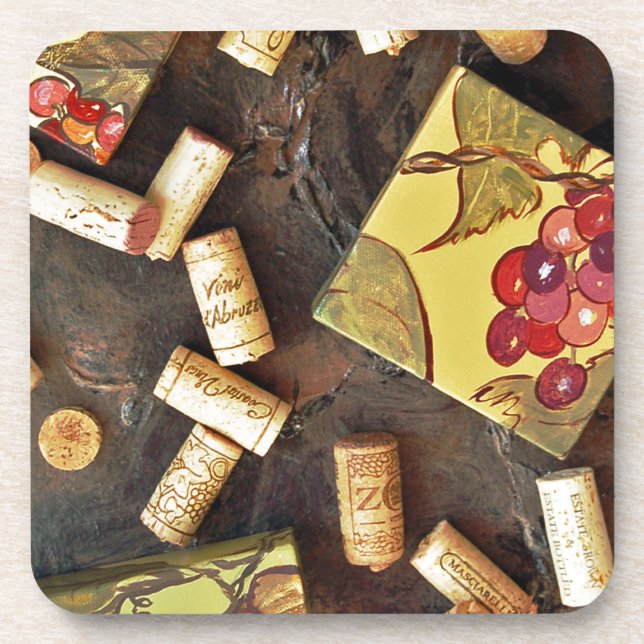 Wine Time Corks Untersetzer Set (Vorderseite)