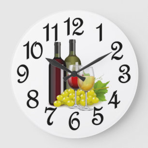 Wine Time Große Wanduhr