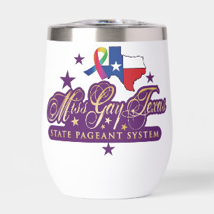 Wine Tumbler avec le logo de Miss Gay Texas State