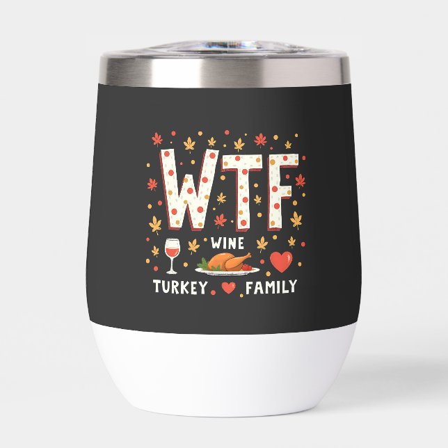 WIne Turkey Family Funny Erntedank (Vorderseite)