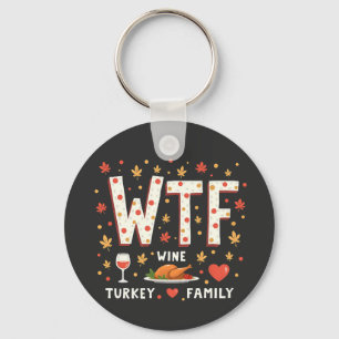 WIne Turkey Family Funny Erntedank Schlüsselanhänger