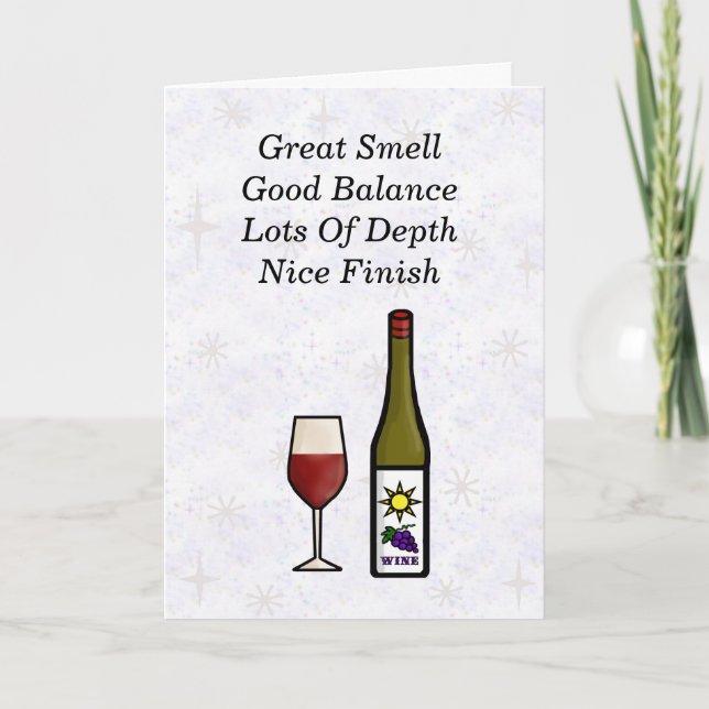 Wine Valentine's Day Card Karte (Vorderseite)