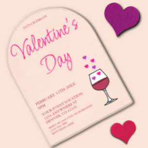 Wine Valentine's Day Party Acryleinladungen