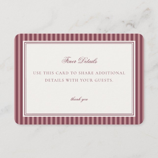 Wine Vineyard Club Old Money Details Card Insert (Vorderseite)