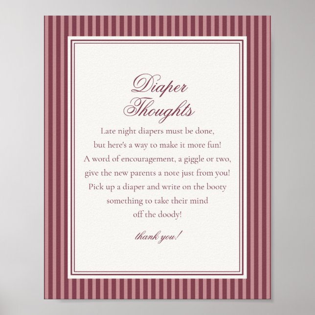 Wine Vineyard Club Old Money Diaper Thoughts Poster (Vorne)