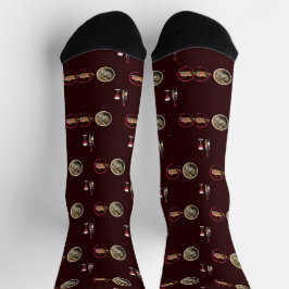 wine vintage themed  socken