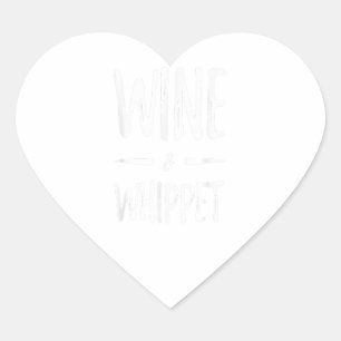 Wine Whippet Hund Mama Funny Gift Herz-Aufkleber