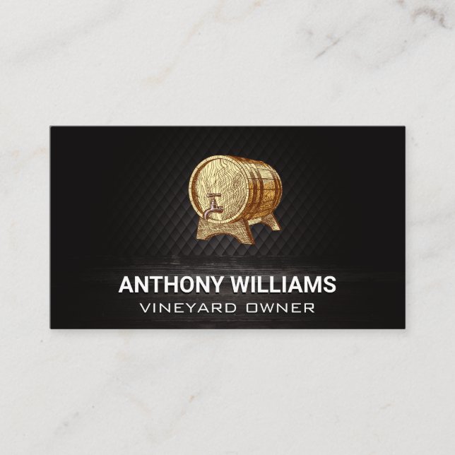 Wine Wood Barrel Visitenkarte (Vorderseite)