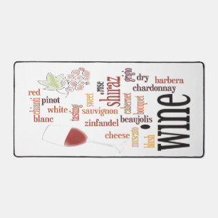 Wine Word Cloud Design Desk Mat Schreibtischunterlage