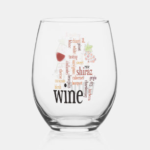 Wine Word Cloud Design Edelstahlglas Weinglas Ohne Stiel
