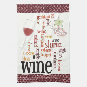 Wine Word Cloud Design Küchentuch
