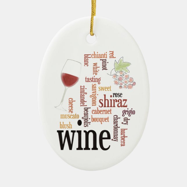 Wine Word Cloud Design Ornament (Vorne)