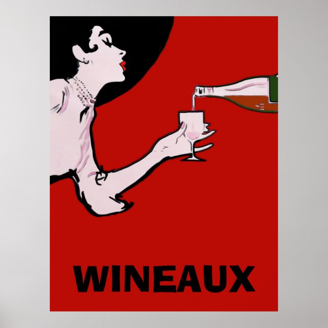 Wineaux Vintag Lady Posters Poster (Vorne)