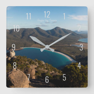 Wineglass Bay Tasmania Australien Landschaft Quadratische Wanduhr
