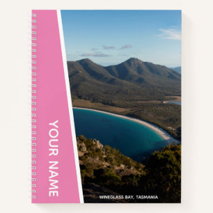 Wineglass Bay, Tasmania, Australien, rosa Notebook Notizbuch