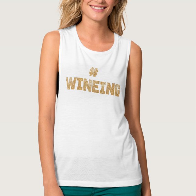 #Wineing Wine Glitzer Gold Shirt (Vorderseite)