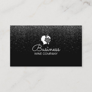 Winery Wine Company Confetti-modernes Schwarzes Visitenkarte